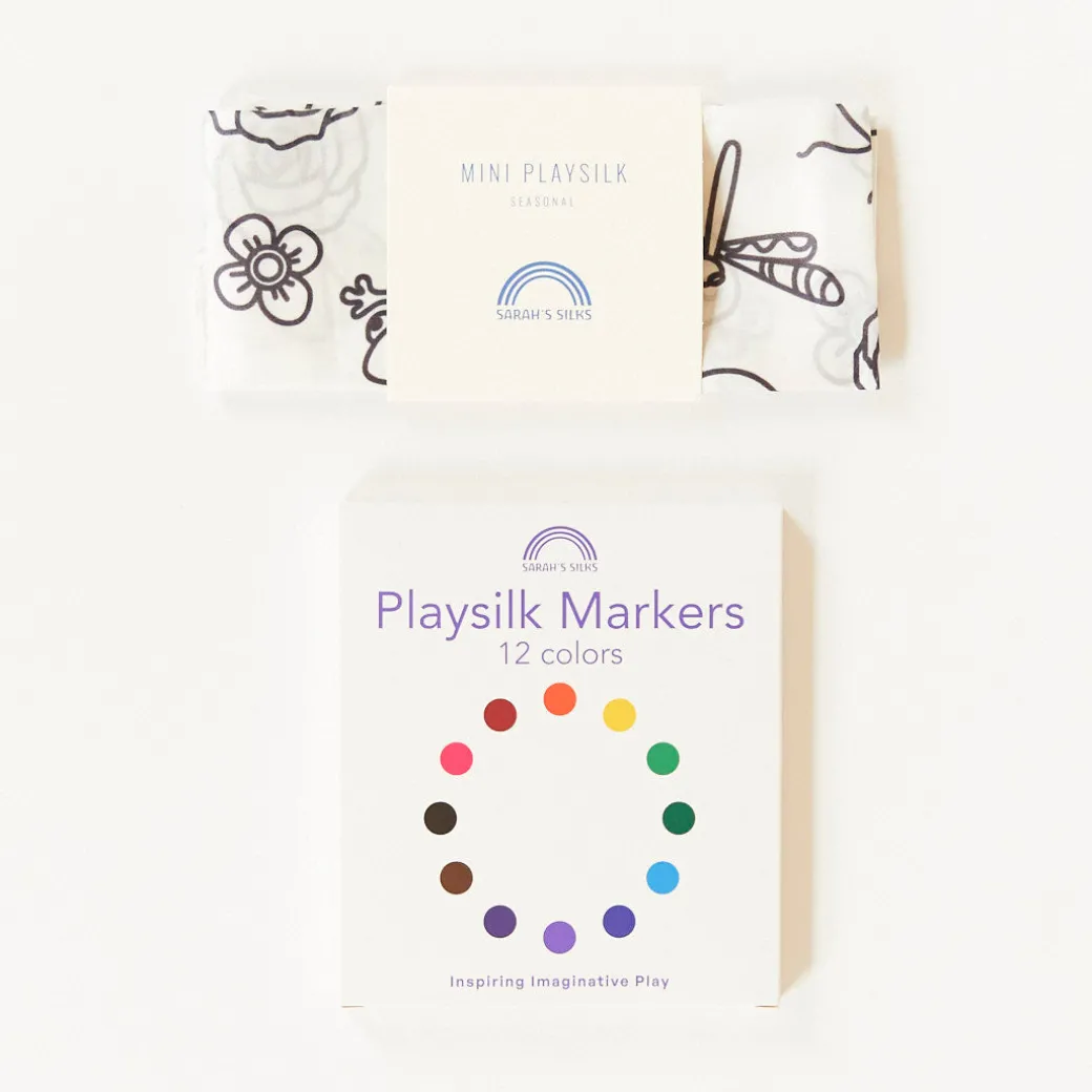 Heart Coloring Playsilk & Markers Set
