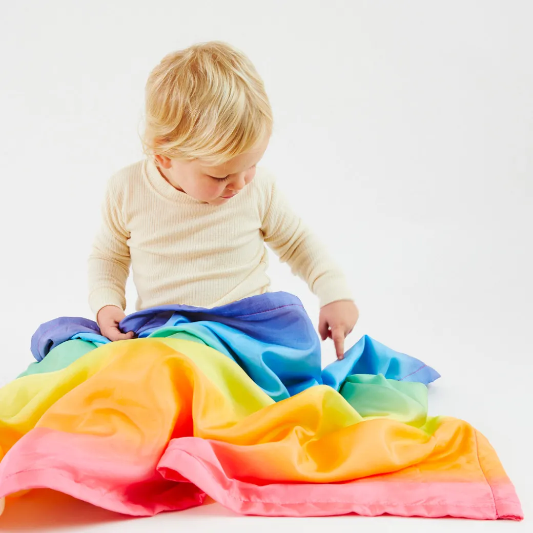 Rainbow Silk Baby Blanket